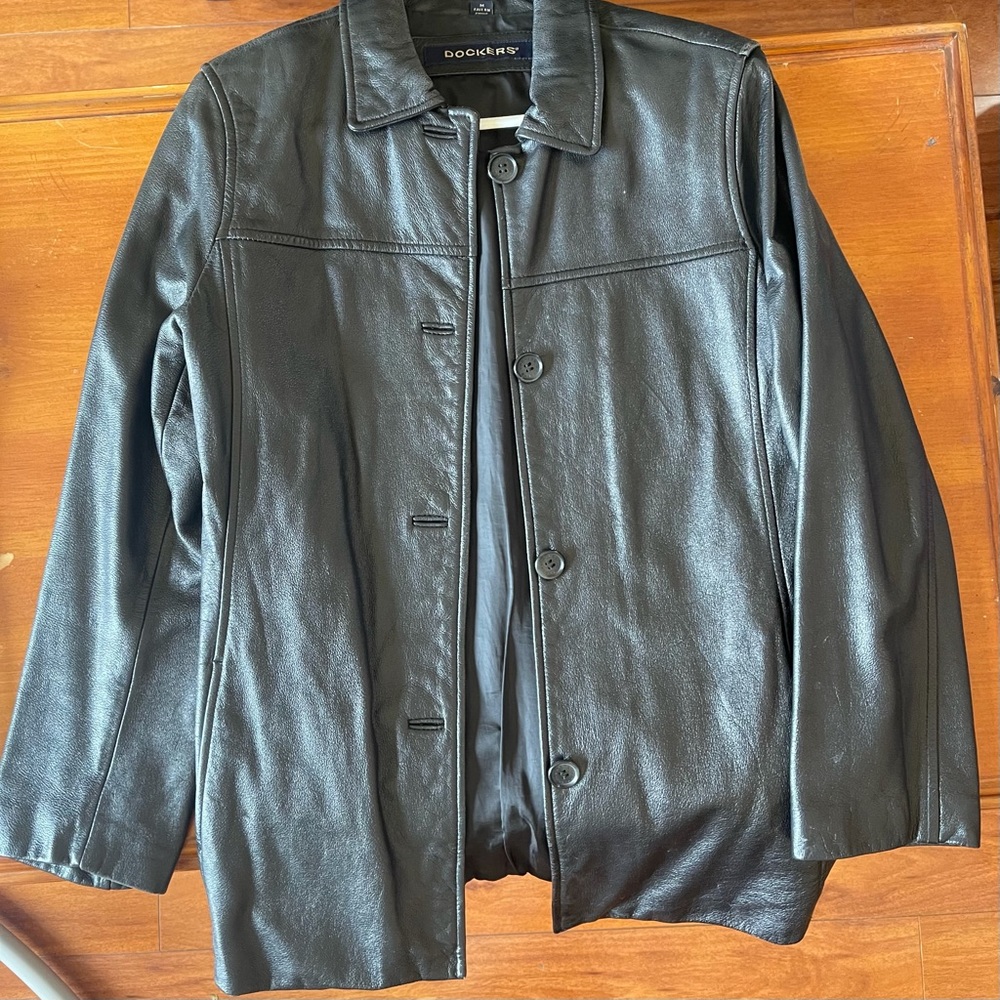🦋Dockers Black Leather Jacket